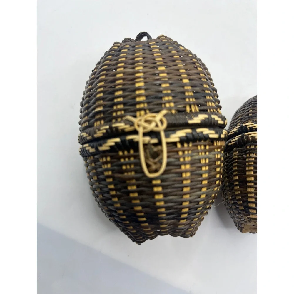 Woven Egg Shaped Trinket Box Set‎ Decorative Storage Containers